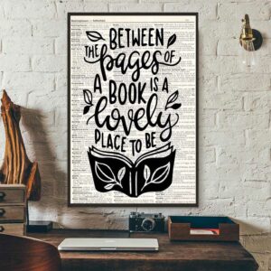 Book is a lovely place to be poster canvas 3