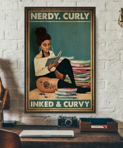 Book nerdy curly inked and curvy vertical poster 1