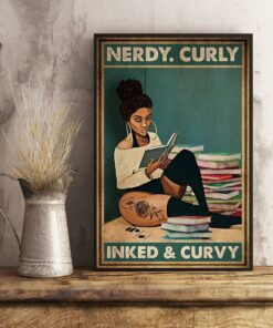 Book nerdy curly inked and curvy vertical poster 2