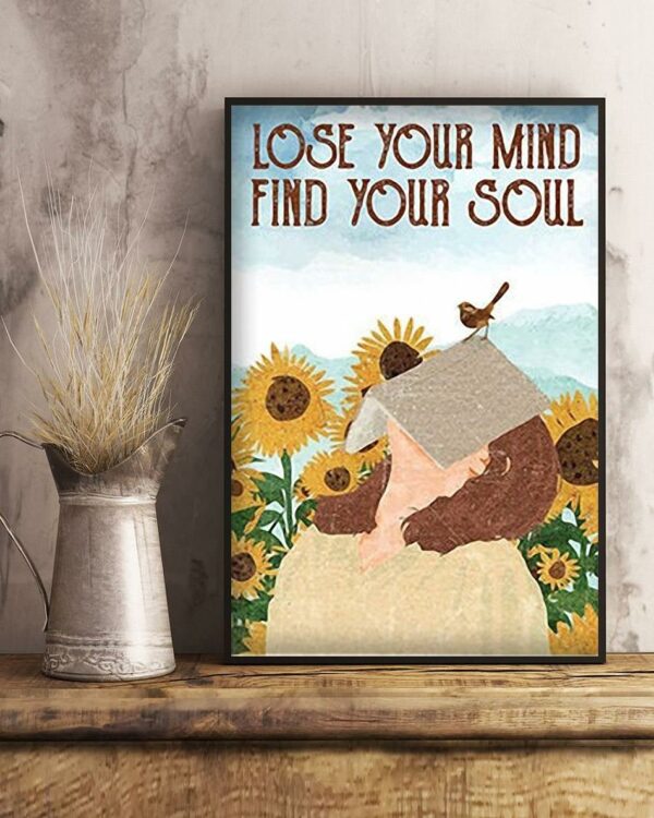 Book sunflower lose your mind find your soul poster