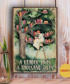 Book tree a reader lives thousand life poster 3