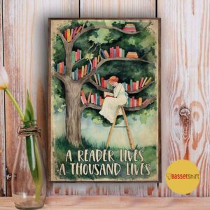 Book tree a reader lives thousand life poster 3