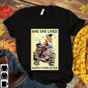 Books and she lived happily ever after poster canvas