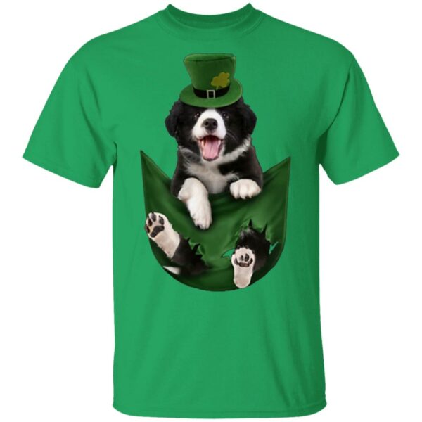 Border Collie In Your Pocket St Patricks Day Dog Lover T-Shirt, Long Sleeve