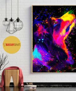 Border collie watercolor painting print canvas 1