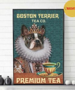 Boston Terrier premium tea poster canvas 2