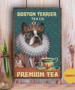 Boston Terrier premium tea poster canvas 4