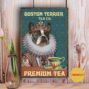 Boston Terrier premium tea poster canvas 4