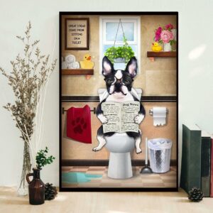 Boston Terriers Dog Toilet poster 1