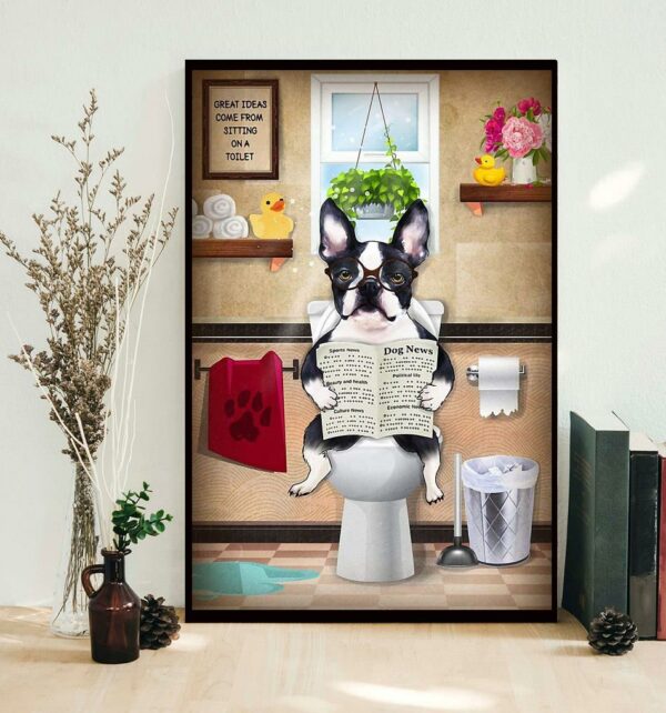 Boston Terriers Dog Toilet poster