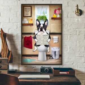 Boston Terriers Dog Toilet poster 3