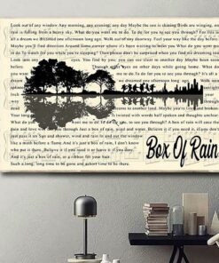 Box of rain lyrics guitar shaped canvas 1