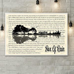 Box of rain lyrics guitar shaped canvas 2