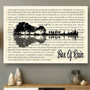 Box of rain lyrics guitar shaped canvas 3