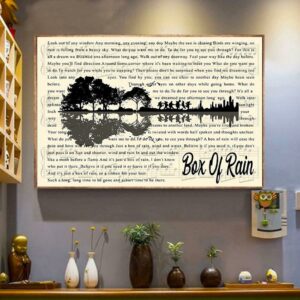 Box of rain lyrics guitar shaped canvas 4