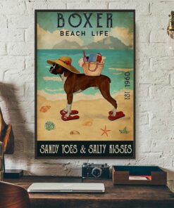 Boxer dog beach life sandy toes and salty kisses poster 2 Boxer dog beach life sandy toes and salty kisses poster 3