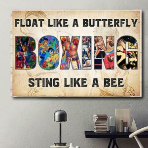 Boxing float like a butterfly sting like a bee canvas