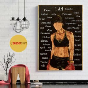 Boxing girl I am wise and loud poster canvas