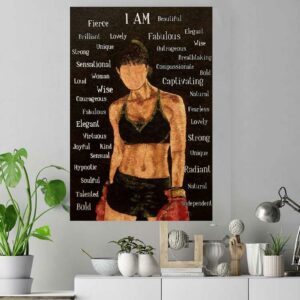 Boxing girl I am wise and loud poster canvas 4