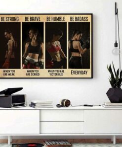 Boxing girl be strong when you are weak be brave when you are scared horizontal canvas 1