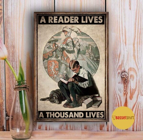 Boy a reader lives thousand life poster