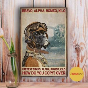 Bravo alpha romeo kilo Pilot Pug Dog poster 3