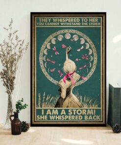 Breast cancer awareness girl they whispered to her poster canvas 1