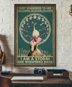 Breast cancer awareness girl they whispered to her poster canvas 3