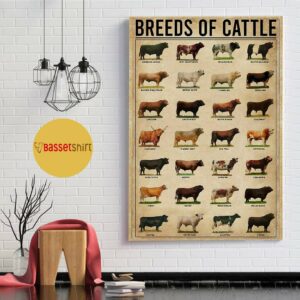 Breeds of cattle poster canvas