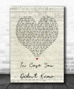 Brett Young In Case You Didnt Know Script Heart Song Lyric Quote Poster Canvas 2