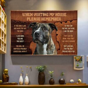 Brindle Dog poster when visiting my house please remember