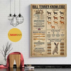 Bull Terrier Knowledge vertical canvas