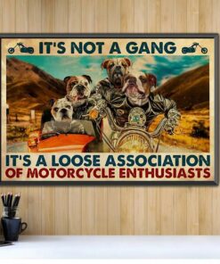 Bulldog its not a gang loose association motorcycle horizontal canvas 2