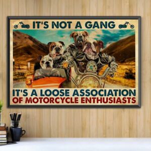 Bulldog its not a gang loose association motorcycle horizontal canvas 2