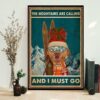 Bulldog skiing the mountains are calling and I must go poster