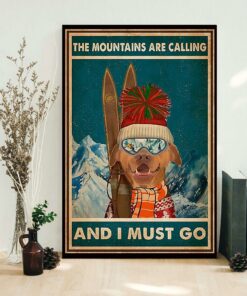 Bulldog skiing the mountains are calling and I must go poster 1