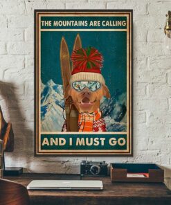 Bulldog skiing the mountains are calling and I must go poster 2 Bulldog skiing the mountains are calling and I must go poster 3