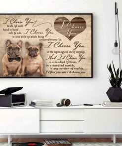Bulldogs I choose you to do life with hand in hand side by side canvas 1