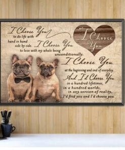 Bulldogs I choose you to do life with hand in hand side by side canvas 2