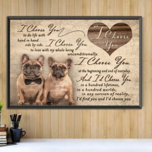 Bulldogs I choose you to do life with hand in hand side by side canvas