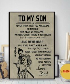 Bushido Samurai father and son never think that you are alone poster canvas 1