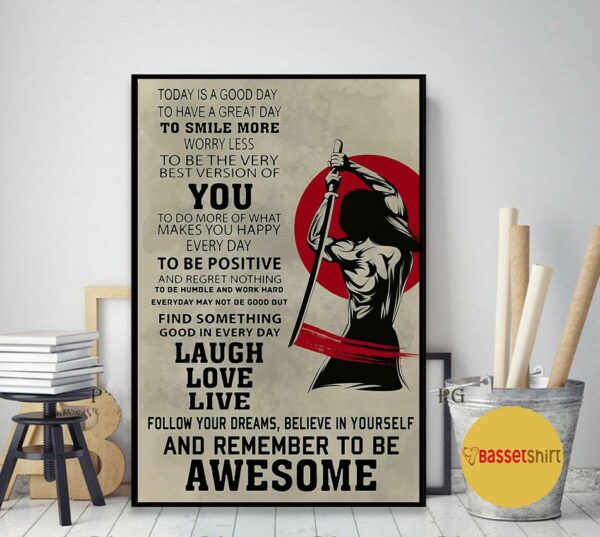 Bushido Samurai remember to awesome poster canvas