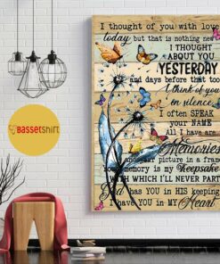 Butterfly I thought of you with love today poster canvas 1