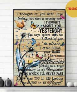 Butterfly I thought of you with love today poster canvas 2 Butterfly I thought of you with love today poster canvas 3