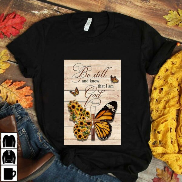 Butterfly cross be still and know that I am God psalm 46 10 poster