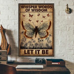 Butterfly hippie girl whisper words of wisdom let it be canvas 3