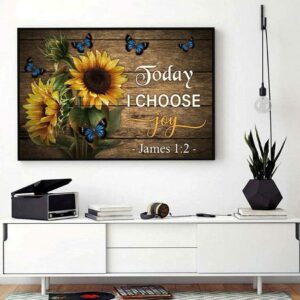 Butterfly sunflower Today I Choose Joy horizontal canvas 1