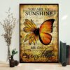 Butterfly sunflower you are my sunshine music sheet poster