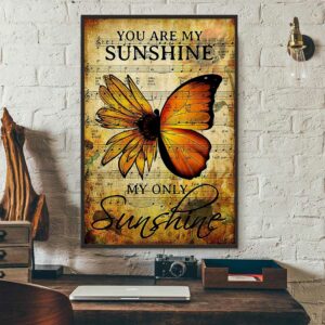 Butterfly sunflower you are my sunshine music sheet poster 3