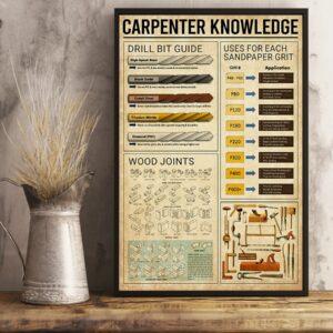 Carpenter Knowledge Vintage Poster Canvas 3